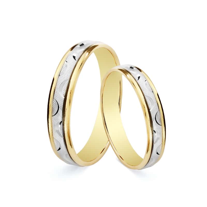 ALIANZA BICOLOR. 4 MM. ORO DE LEY 18 KTS.