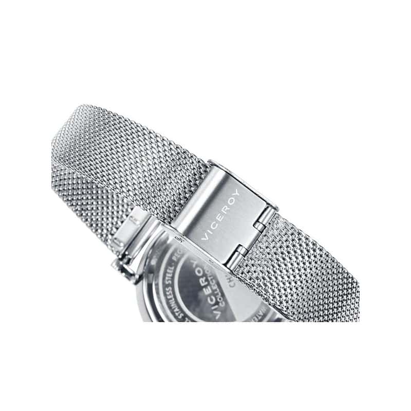 Reloj Viceroy Mujer, caja y pulsera de acero, 50 m. bisel con circonitas