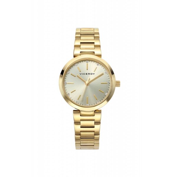 Reloj Viceroy Mujer, caja y pulsera chapado oro , 50 m.