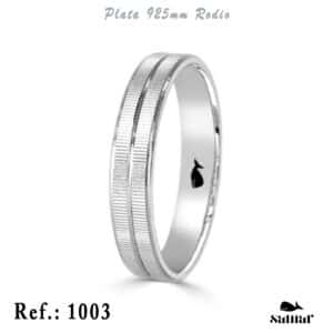 Alianza plata de ley rodiada. 4mm. REF. AP1003