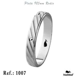 Alianza plata de ley rodiada. 4mm. REF. AP1007