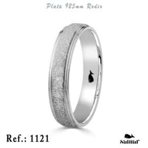 Alianza  plata de ley rodiada. 5mm. REF.AP1121