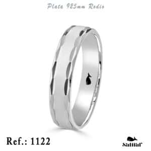 Alianza  plata de ley rodiada. 5mm. REF. AP1122