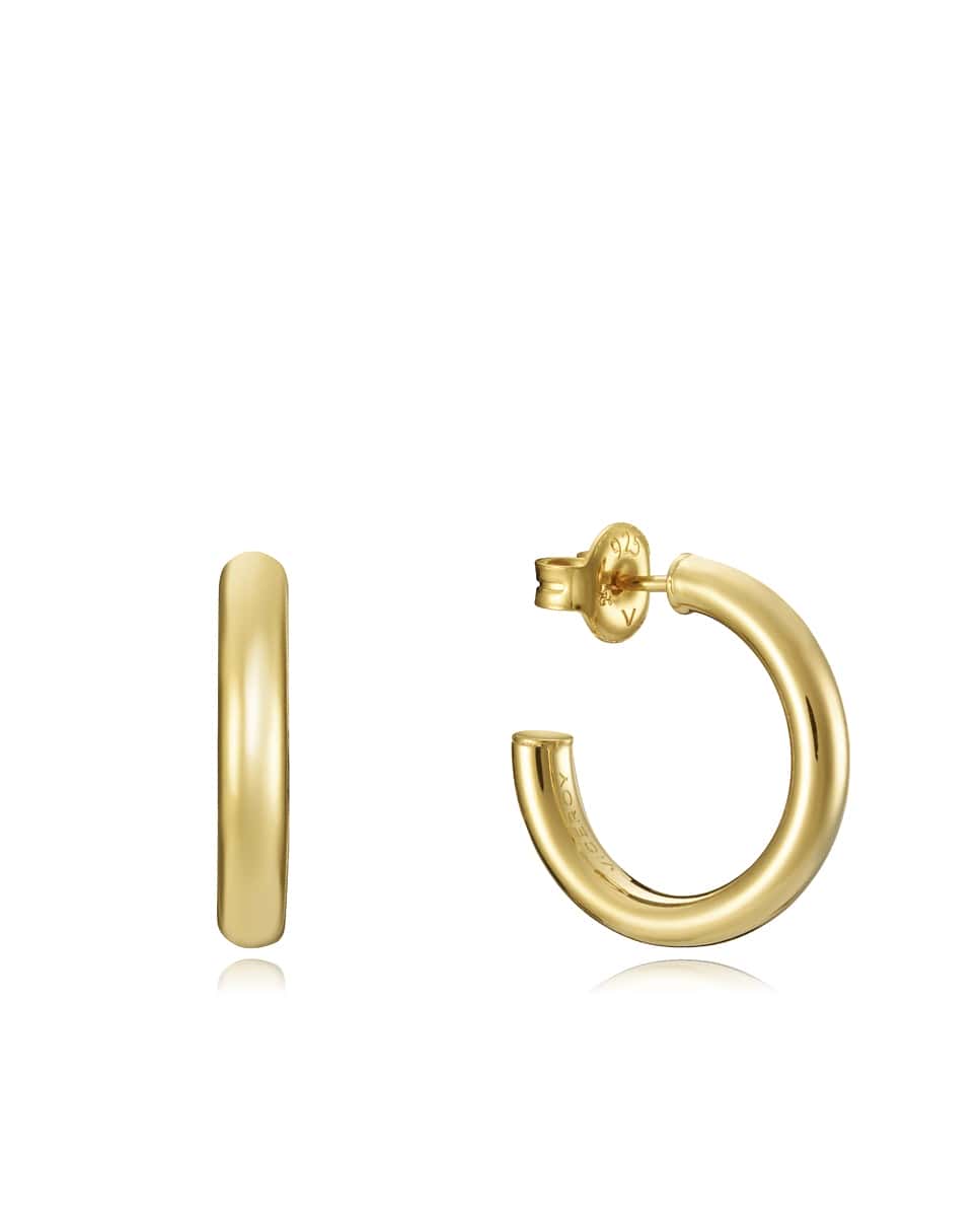 Pendientes TREND tipo aro de Plata de Ley con baño de oro REF. 13060E100-06