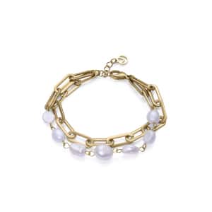 Pulsera Chic de acero en Ip dorado y perla cultivada REF: 14093P01012