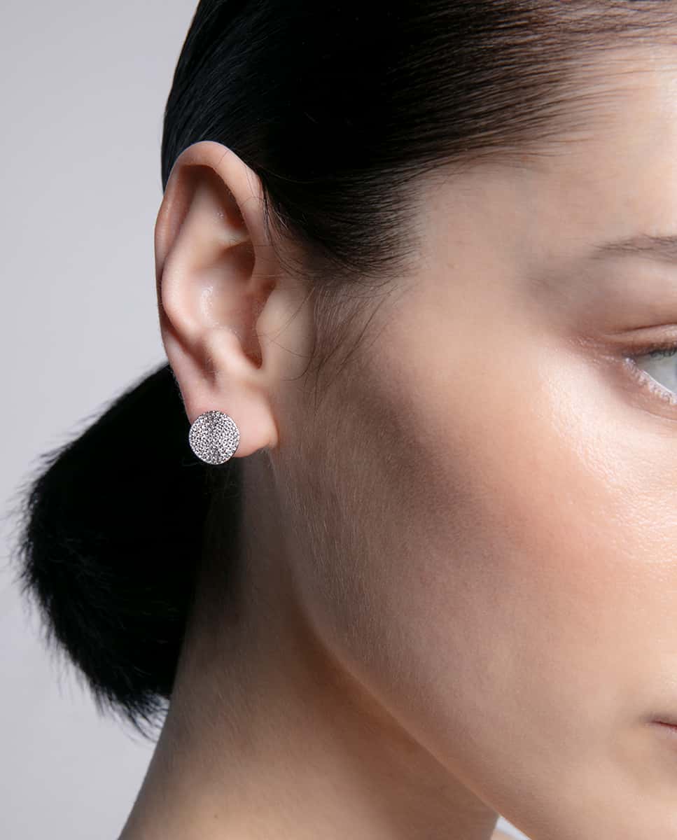 PENDIENTES VICEROY PLATA DE LEY CON BAÑO DE RODIO, CÍRCULO CON CIRCONITAS BLANCAS Ref: 13211E000-30 - Imagen 2