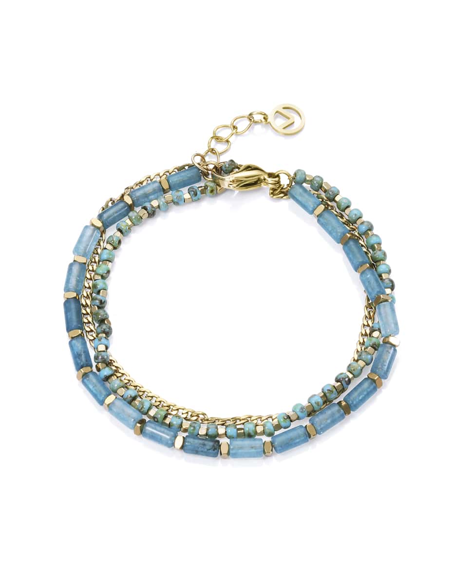 Pulsera Viceroy Fashion Acero Baño Oro y Piedras Verdes 14174P01016