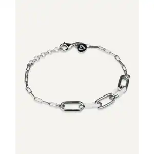 PULSERA SKY CON ESLABONES Y ESMALTE BLANCO