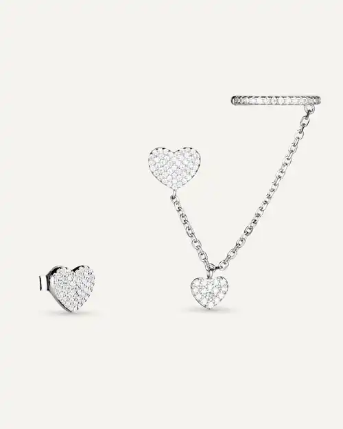 Ear cuff chic aro y corazón