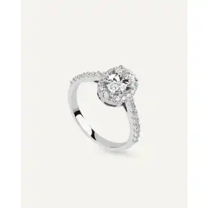 Anillo BRILLIANT CUT en plata de ley y circonitas Excellence star cut.