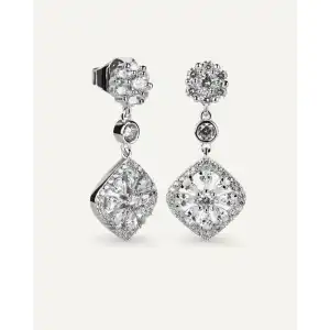 Pendientes BRILLIANT CUT en plata de ley y circonitas Excellence star cut