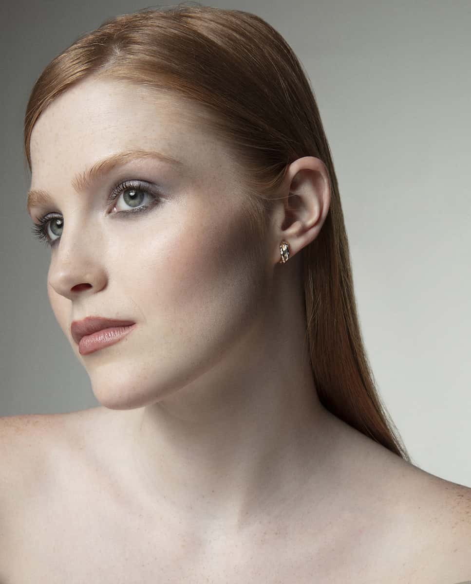 Pendientes de plata de primera ley con baño de oro tres aros abiertos REF.2310E100-30 - Imagen 2