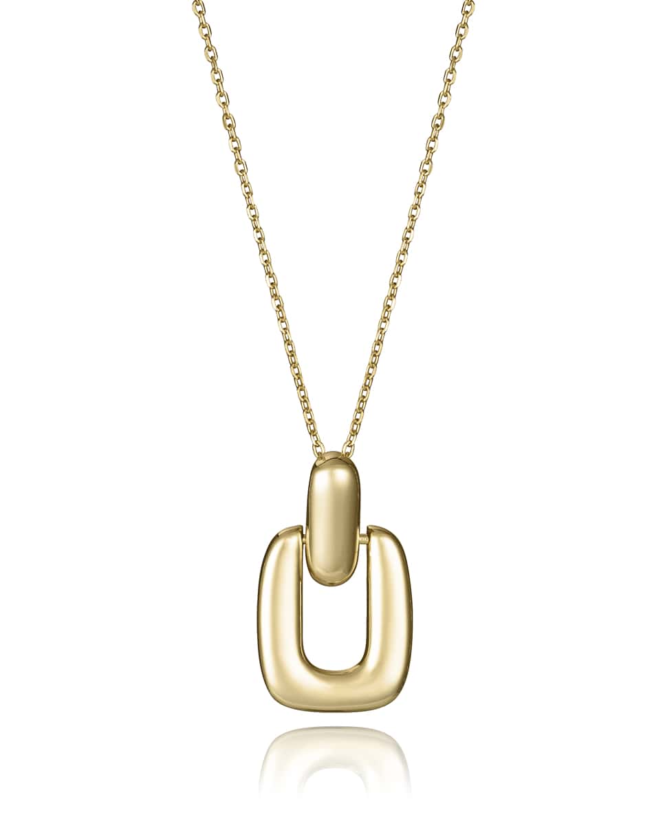 Collar de plata de primera ley con baño de oro con colgante