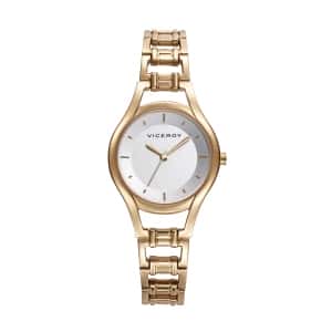 Reloj de mujer Air tres agujas de acero Ip dorada y esfera blanca