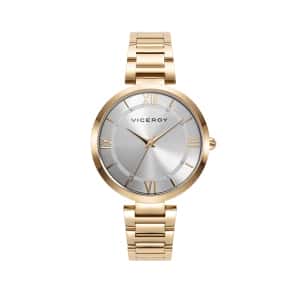 Reloj de mujer Chic con caja y brazalete de acero dorado