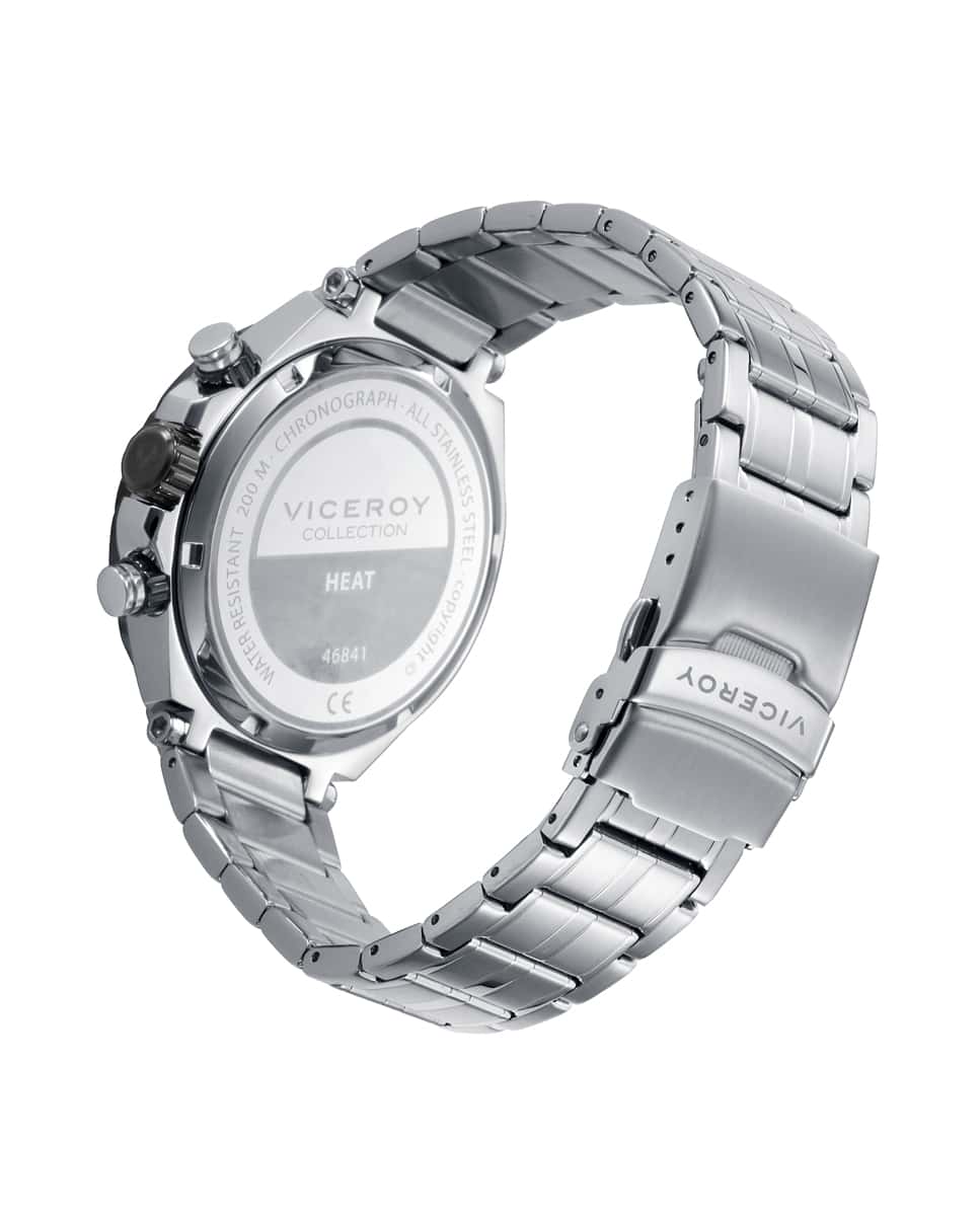 Reloj caja de acero Ip negro con bisel en color verde 20 atm y brazalete de acero Ip negro con movimiento cuarzo - Imagen 2