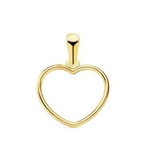 18K COLGANTE ORO AMARILLO CORAZON CERCO LISO 13X12 MM