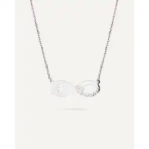 Collar infinito personalizado con niña en plata de ley
