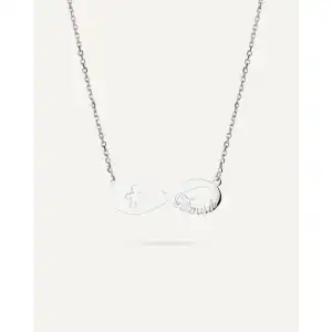 Collar infinito personalizado con niño en plata de ley