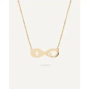 Collar infinito personalizado con niño en plata de ley - Baño en oro amarillo