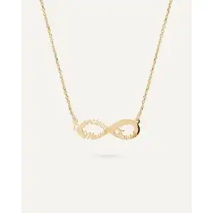 Collar infinito personalizado con 3 nombres en plata de ley - Baño en oro amarillo